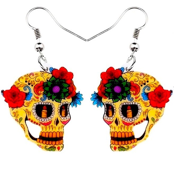Jewelry - 🌵4/$30 New Sugar Skull Dangle Earrings